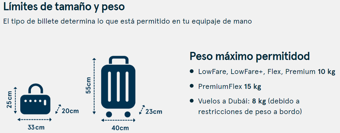 de mano Norwegian | Aerolíneas Low Cost